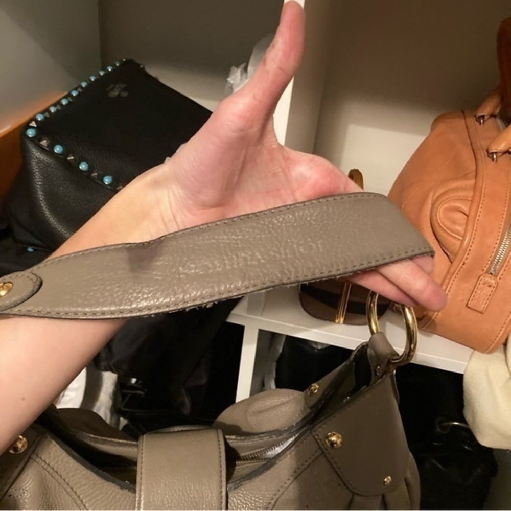 LOUIS VUITTON Solar PM Mahina Leather Grey taupe leather bag purse M93124 - Picture 13 of 16